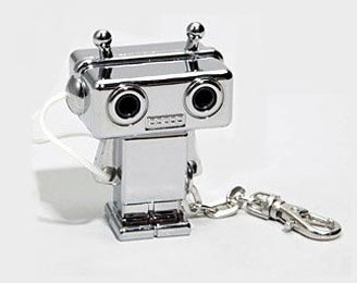 This cute little keychain is a music sharing robot called ‘Tunes for 