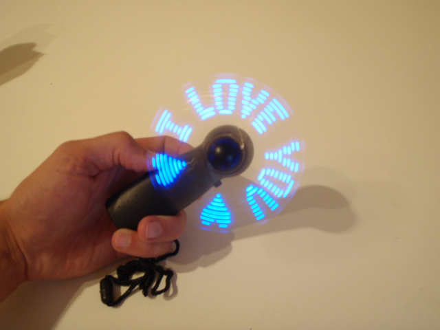I love you LED handheld cooling fan