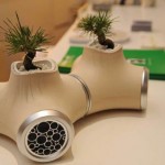 Eco-friendly speakers with plants look like Luke Skywalkers house