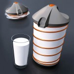 Squeezable shrinking milk jug keeps milk fresh