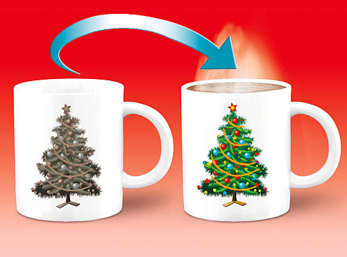 Heat Sensitive Christmas Light Tree Mug