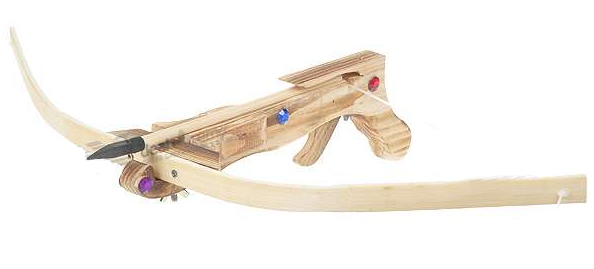 Charming wooden crossbow bejewelled
