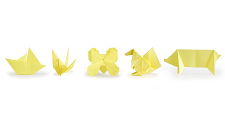 Folded Sticky notes Origami Animals