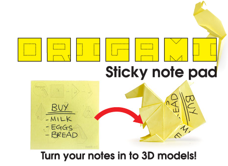 Origami Yellow Sticky Notes