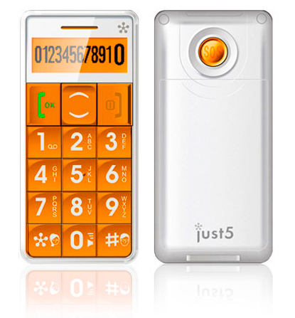 Just5 orange mobile phone for seniors
