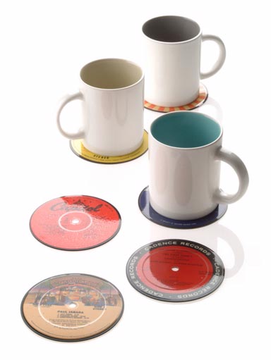 Recycled Vinyl Records Drink Coasters