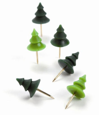 Memo Mountain Push Pin Trees