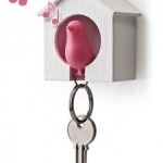Cute Sparrow Keyring and Birdhouse keeps a look out for the bad guys