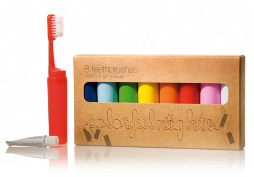 Colorful Nights Crayon Cased Travel Toothbrushes
