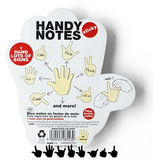 Hand Signs Sticky Note Pad