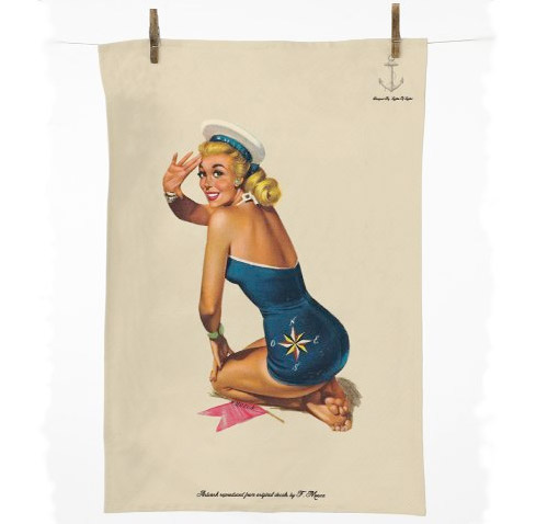 Retro Housewife Kitchen Towel Set Funny Tea Towels Pinup 