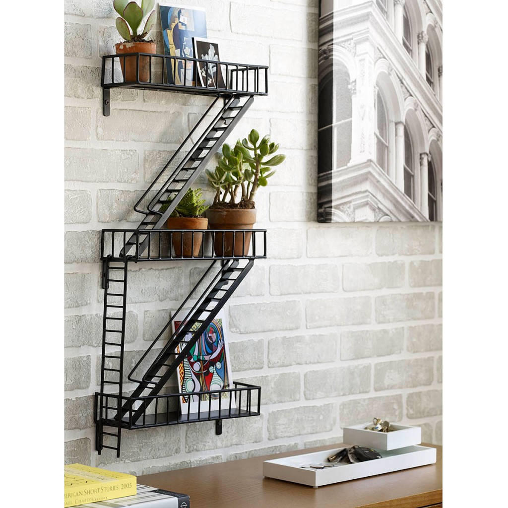 New York Manhattan Fire Escape Wall Shelf