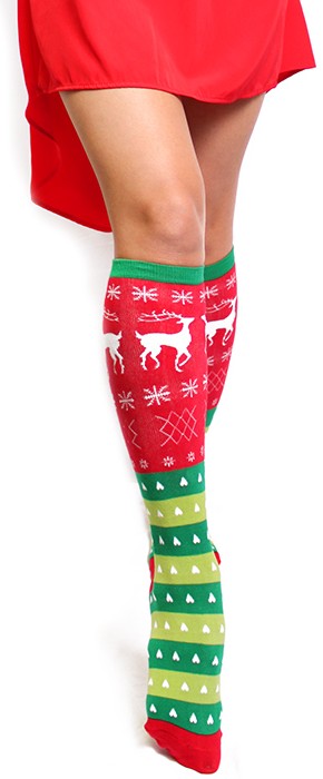 Tacky Ugly Sweater Christmas Socks